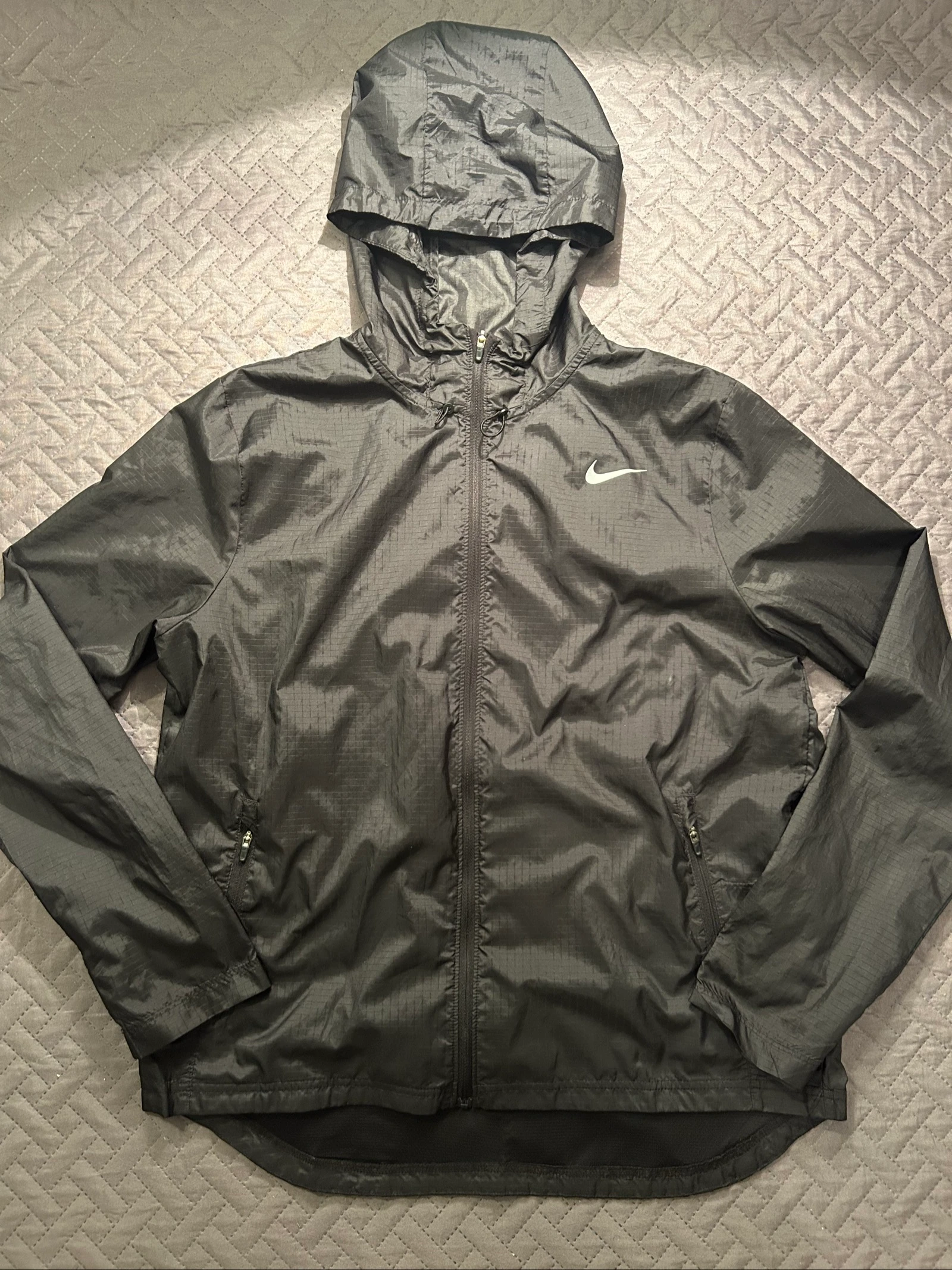 nike black windbreaker jacket size M – photo 2